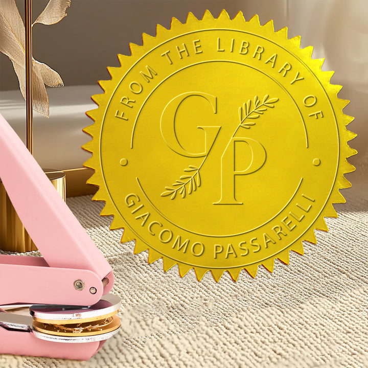 Design SN-8, Hot Sell Embosser, Custom Ex Libris Book Embosser With 2-Char Design