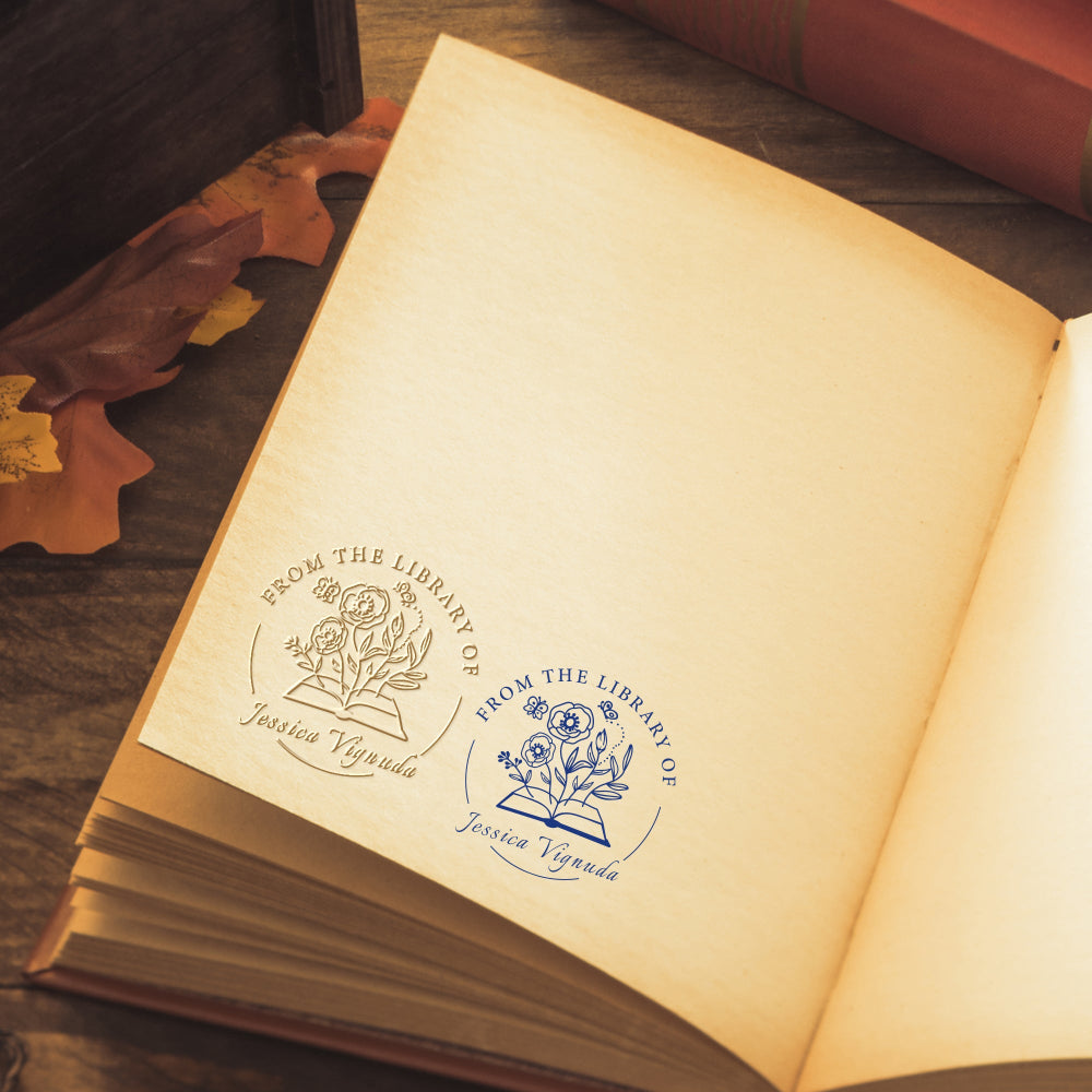 Book embossing stamp