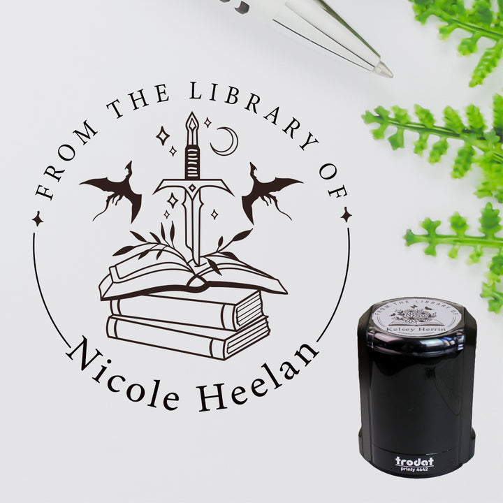 Design B20, Ex Libris Self-Inking Book Stamp, Perfect for Book Lovers