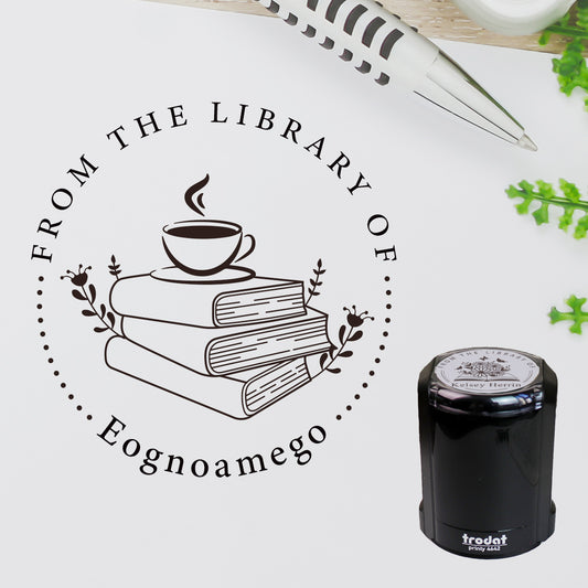 Design L11, Hot Sell, Ex Libris Self-Inking Book Stamp, Customizable Library Stamp