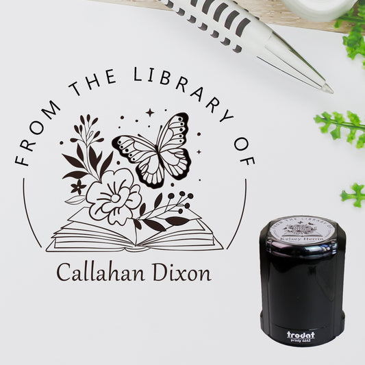 Design L18, Ex Libris Self-Inking Stamp, Customizable Bookplate for Your Collection