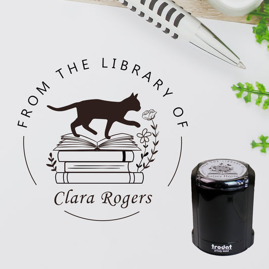 Design L23, Self-Inking Library Stamp, Custom Ex Libris Stamp for Book Collectors