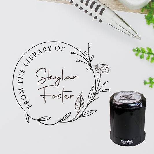 Design L24, Classic Self-Inking Book Stamp, Personalized From the Library Of Stamp