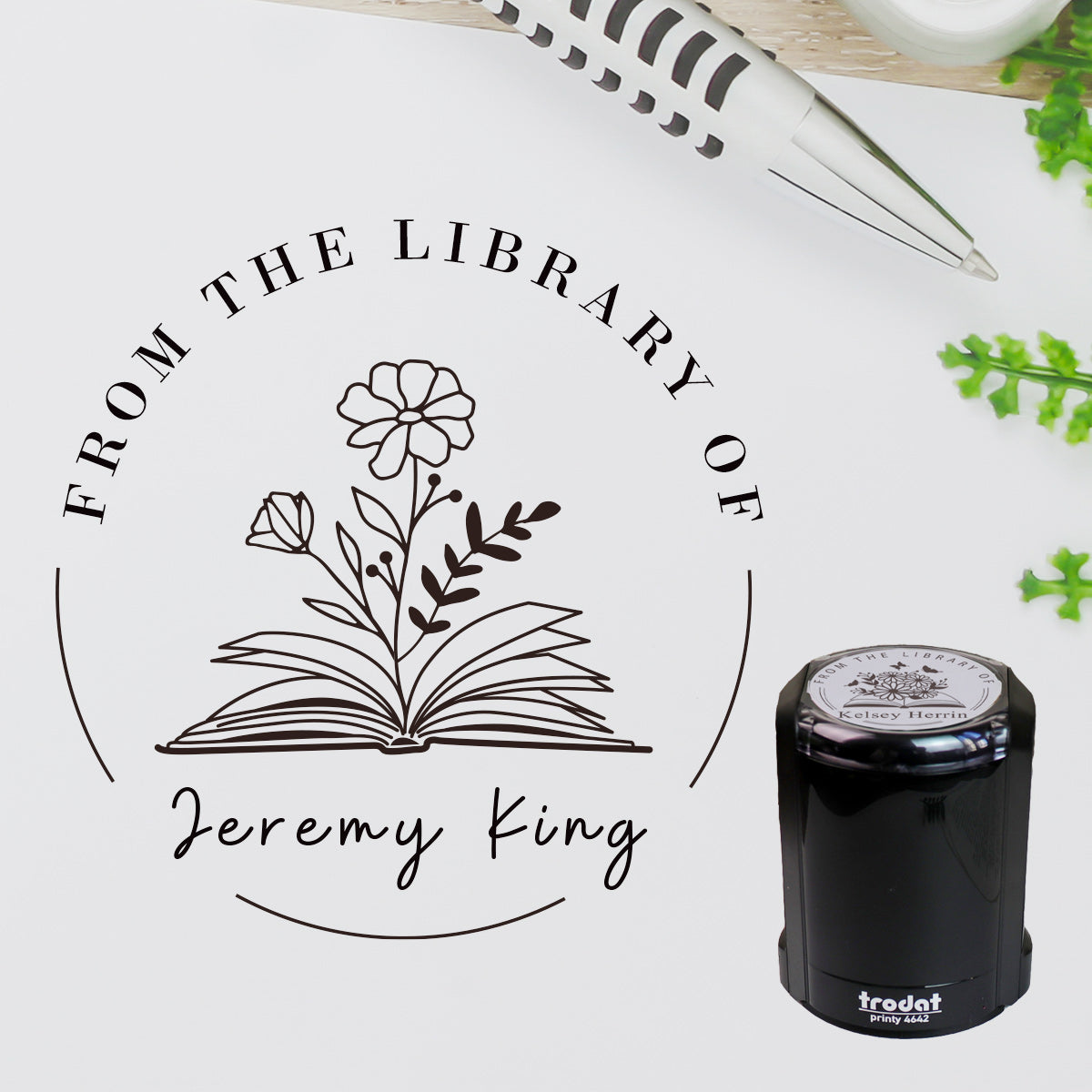 Tampon auto-encreur Ex Libris – Rechargeable et pratique