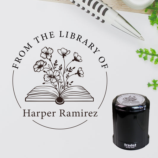 Design S27, Personalized Ex Libris Self-Inking Stamp, Ideal for Gifts